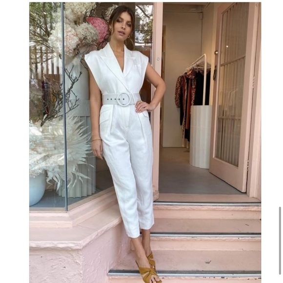 Shona Joy Bonita Fitted Jumpsuit In Ivory New with Tags! - Picture 2 of 13